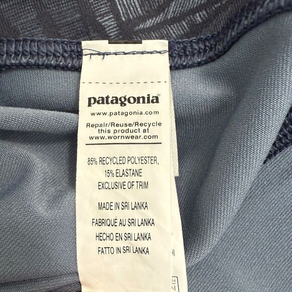 PATAGONIA Women's Centered Tights Blue Gray Geometric Yoga Pants Hiking Size S‎ - Picture 12 of 13